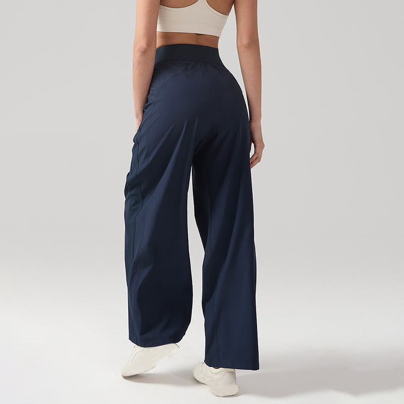 Spodnie dresowe damskie do jogi, sportowe, z szerokimi nogawkami, z Buddha Stones, w jednolitym kolorze, oddychające, z kieszeniami - image 8