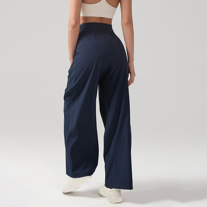 Spodnie dresowe damskie do jogi, sportowe, z szerokimi nogawkami, z Buddha Stones, w jednolitym kolorze, oddychające, z kieszeniami - image 8