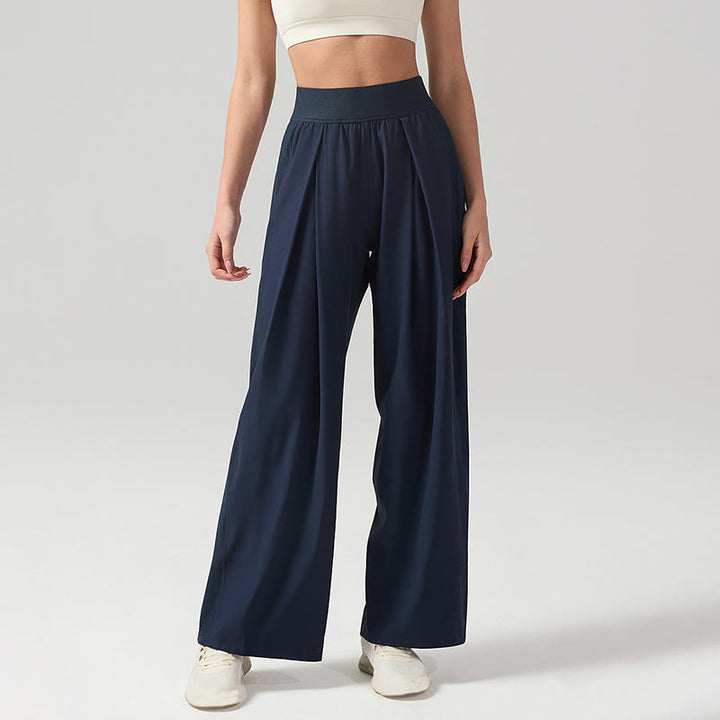 Spodnie dresowe damskie do jogi, sportowe, z szerokimi nogawkami, z Buddha Stones, w jednolitym kolorze, oddychające, z kieszeniami - image 6