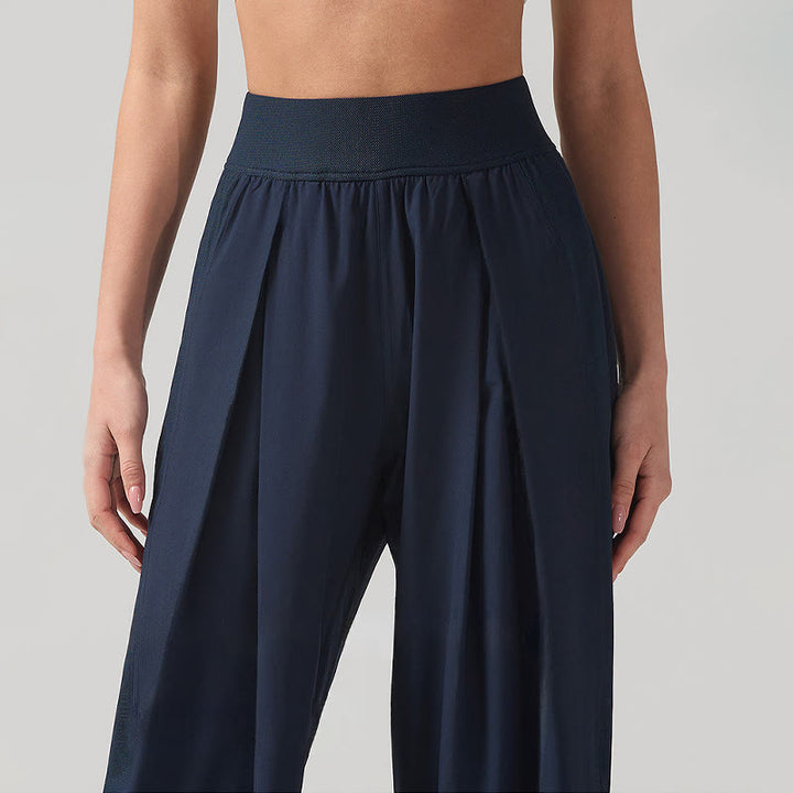 Spodnie dresowe damskie do jogi, sportowe, z szerokimi nogawkami, z Buddha Stones, w jednolitym kolorze, oddychające, z kieszeniami - image 9