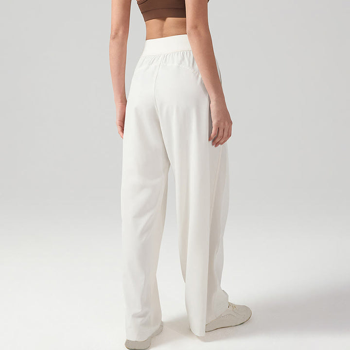 Spodnie dresowe damskie do jogi, sportowe, z szerokimi nogawkami, z Buddha Stones, w jednolitym kolorze, oddychające, z kieszeniami - image 2