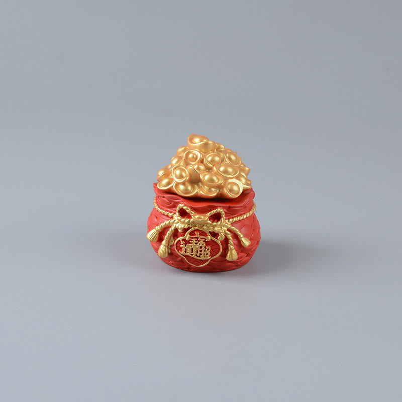 Buddha Stones Rok Konia Bóg Bogactwa Worek Pieniędzy Sukces Dobrobyt Dekoracja Biurka - Worek na pieniądze (7*5,5*5,5 cm) - image 12