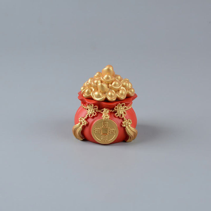 Buddha Stones Rok Konia Bóg Bogactwa Worek Pieniędzy Sukces Dobrobyt Dekoracja Biurka - Worek pieniędzy i monety miedziane (7*5,5*5,5 cm) - image 10