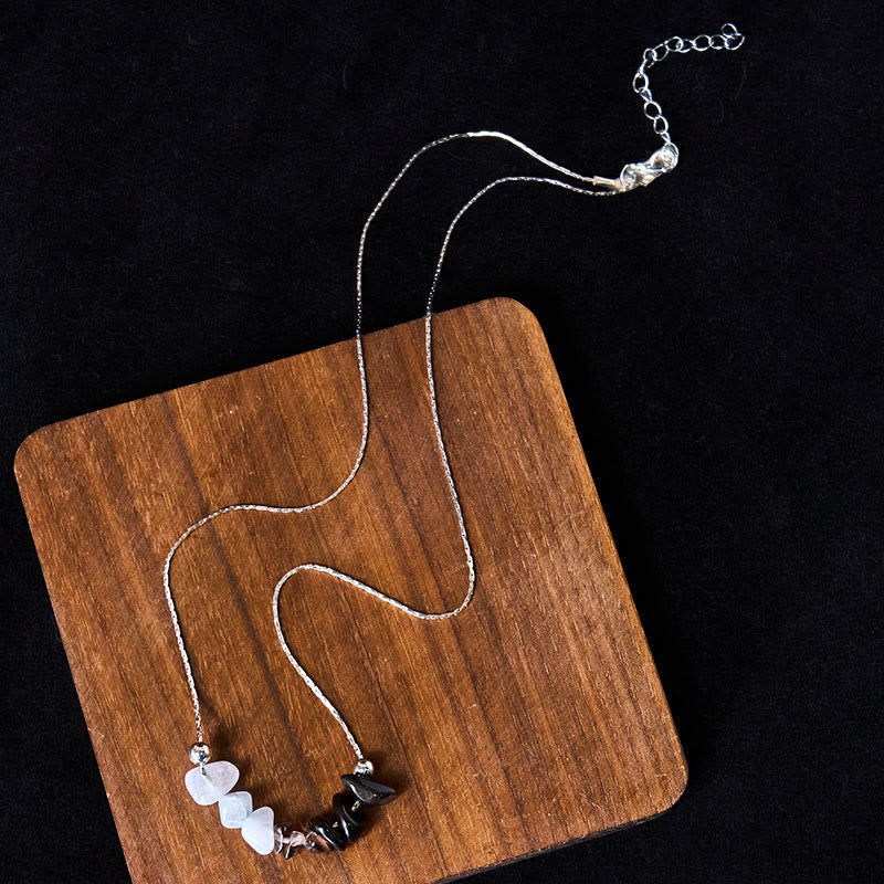 Buddha Stones , czarny obsydian, kwarc dymny, granat, akwamaryn, kwarc truskawkowy, różowy kryształ, siła, wisior - image 3