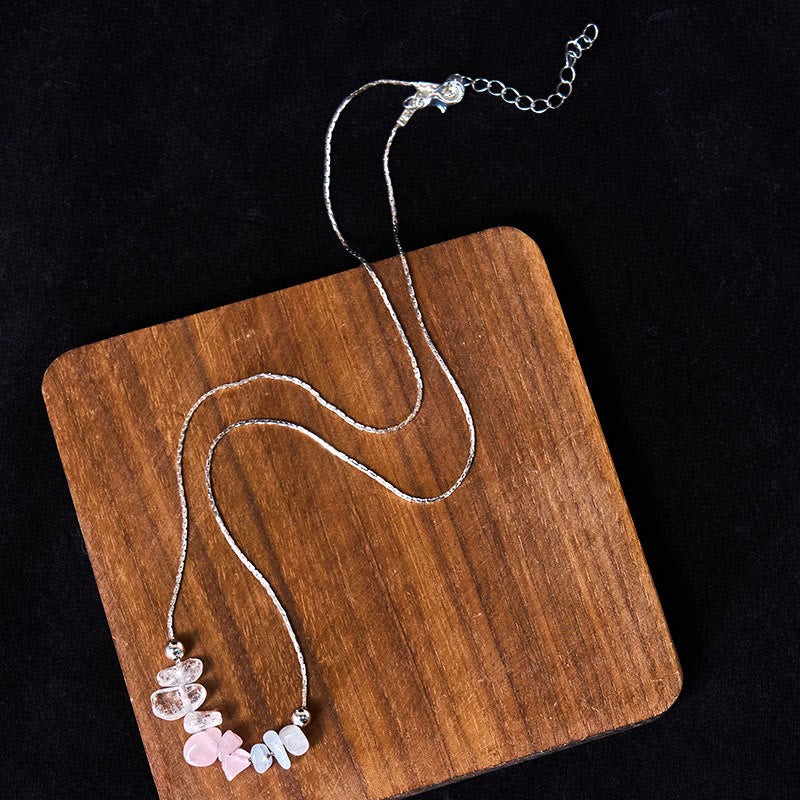 Buddha Stones , czarny obsydian, kwarc dymny, granat, akwamaryn, kwarc truskawkowy, różowy kryształ, siła, wisior - image 11