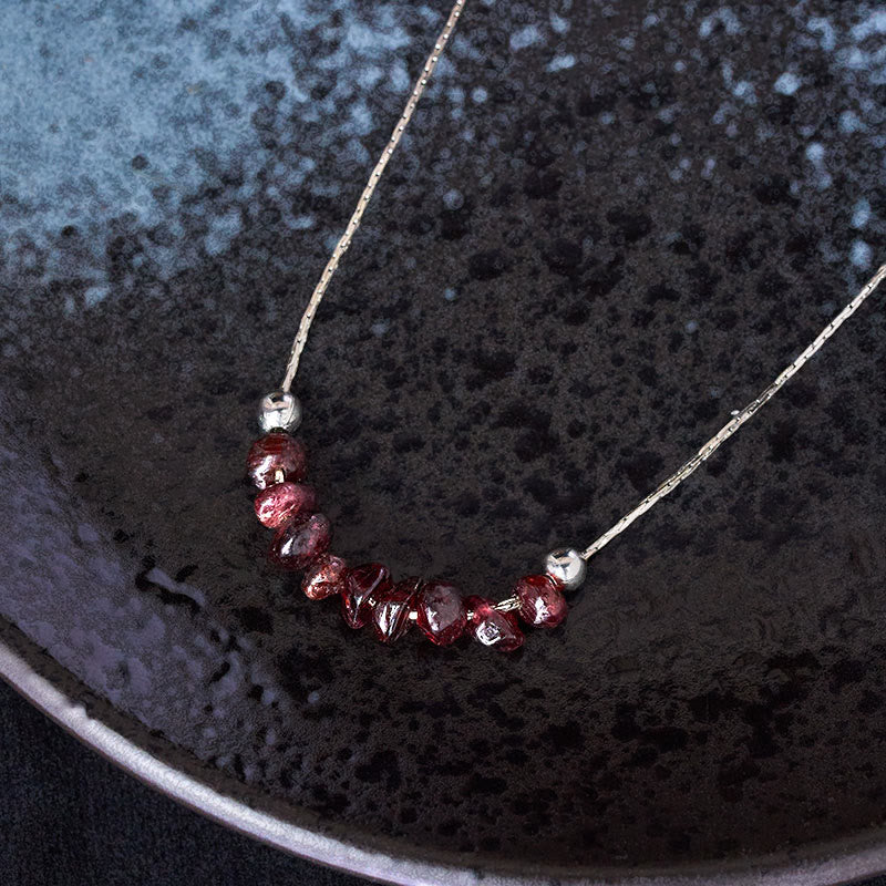 Buddha Stones , czarny obsydian, kwarc dymny, granat, akwamaryn, kwarc truskawkowy, różowy kryształ, siła, wisior - image 15