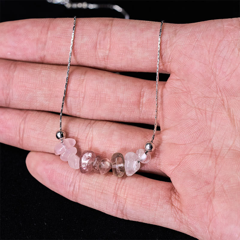 Buddha Stones , czarny obsydian, kwarc dymny, granat, akwamaryn, kwarc truskawkowy, różowy kryształ, siła, wisior - image 24