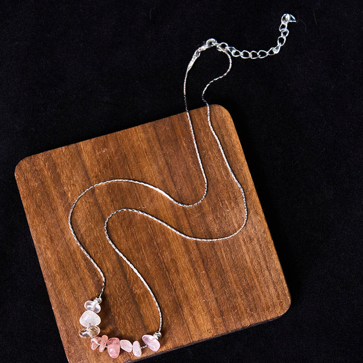 Buddha Stones , czarny obsydian, kwarc dymny, granat, akwamaryn, kwarc truskawkowy, różowy kryształ, siła, wisior - image 23