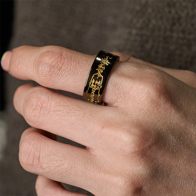 Pierścień balansowy z regulowanym napisem "Buddha Stones " z miedzi - image 10