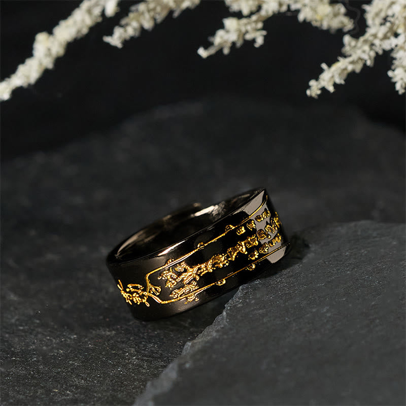 Pierścień balansowy z regulowanym napisem "Buddha Stones " z miedzi - image 8