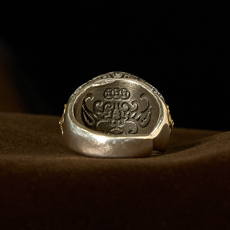 Buddha Stones Miedziane Bagua Miedziane Monety Bogactwo Obrotowy Regulowany Pierścień - image 2