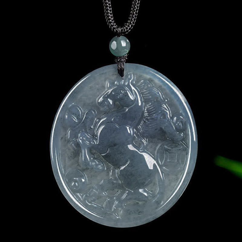Naszyjnik z Buddha Stones z jadeitu, rok konia, szczęście i obfitość - image 2