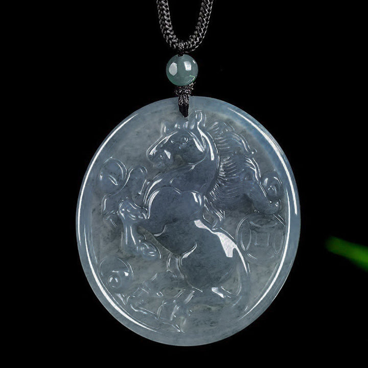 Naszyjnik z Buddha Stones z jadeitu, rok konia, szczęście i obfitość - image 2