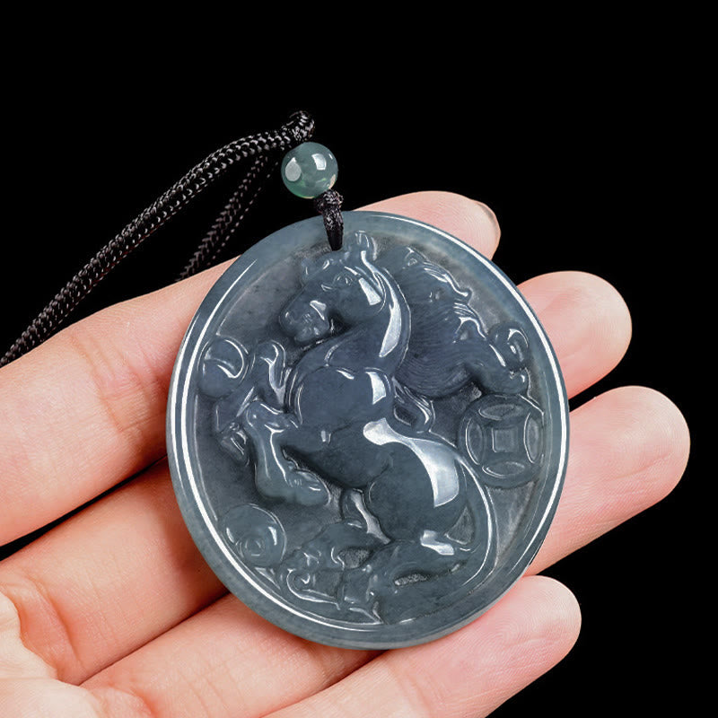Naszyjnik z Buddha Stones z jadeitu, rok konia, szczęście i obfitość - image 8