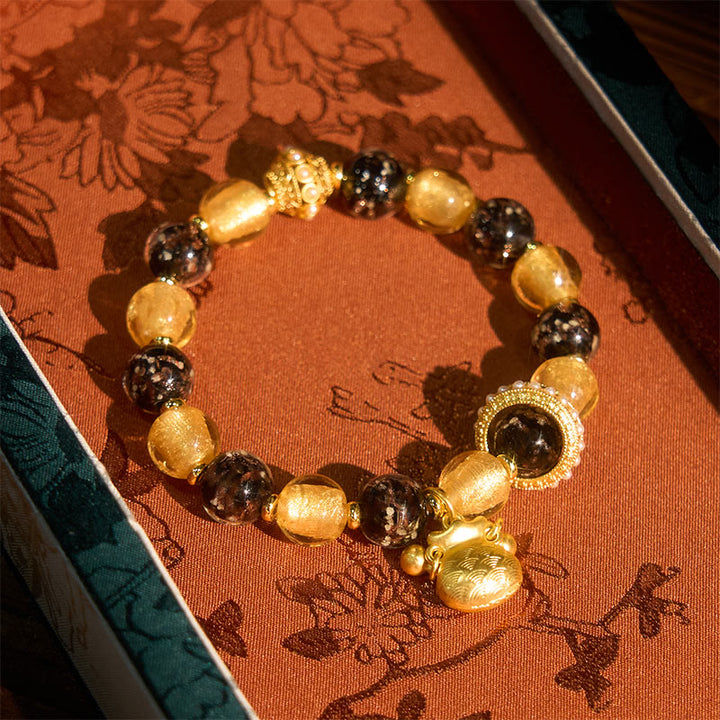 Bransoletka z Buddha Stones Fu Character Liuli Glass Blessings - image 3