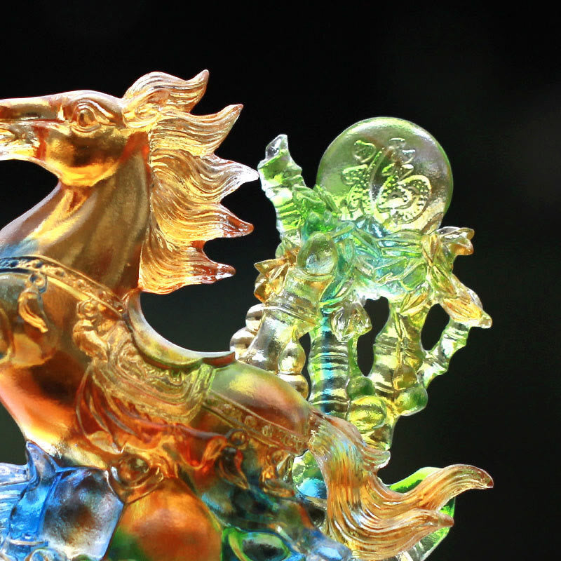 Buddha Stones Rok Konia Ręcznie Robiony Koń Fu Postać Liuli Kryształowy Dzieło Sztuki Dobrobyt Dekoracja Domu i Biura - image 3