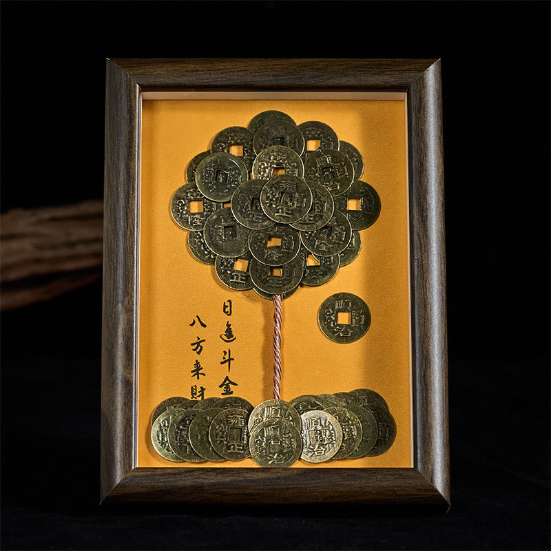 Buddha Stones Pięciu Cesarzy, Drzewo Przyciągają Fortunę, Ochrona Ramki Na Zdjęcia, Ozdoba Wystrój Domu - Drzewo monet pięciu cesarzy - image 0