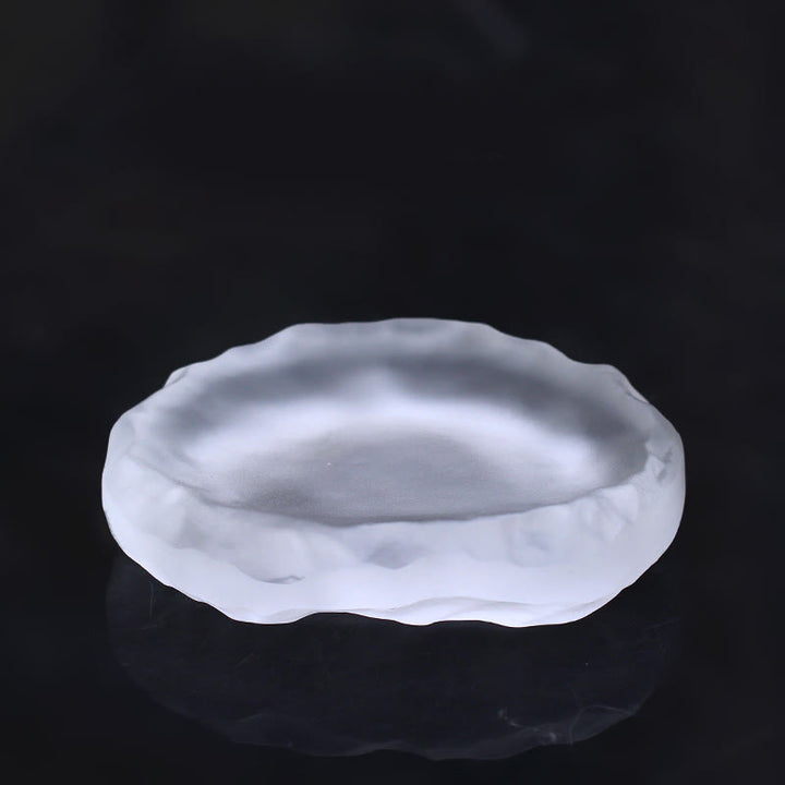 Buddha Stones Rok Konia Strąk Lotosu Liść Lotosu Kryształ Liuli Dzieło Sztuki Dekoracja Energetyczna Do Domu i Biura - Podkładka z falowanymi krawędziami 10,5*9,5*5 cm - image 6