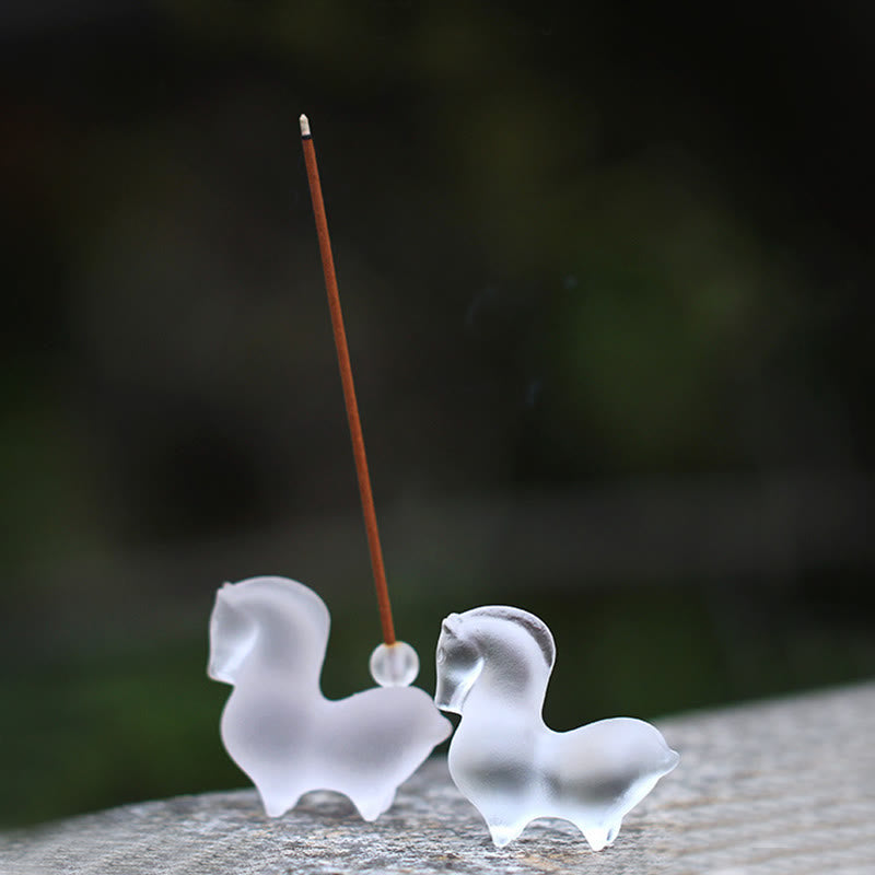 Buddha Stones Rok Konia Strąk Lotosu Liść Lotosu Kryształ Liuli Dzieło Sztuki Dekoracja Energetyczna Do Domu i Biura - image 20