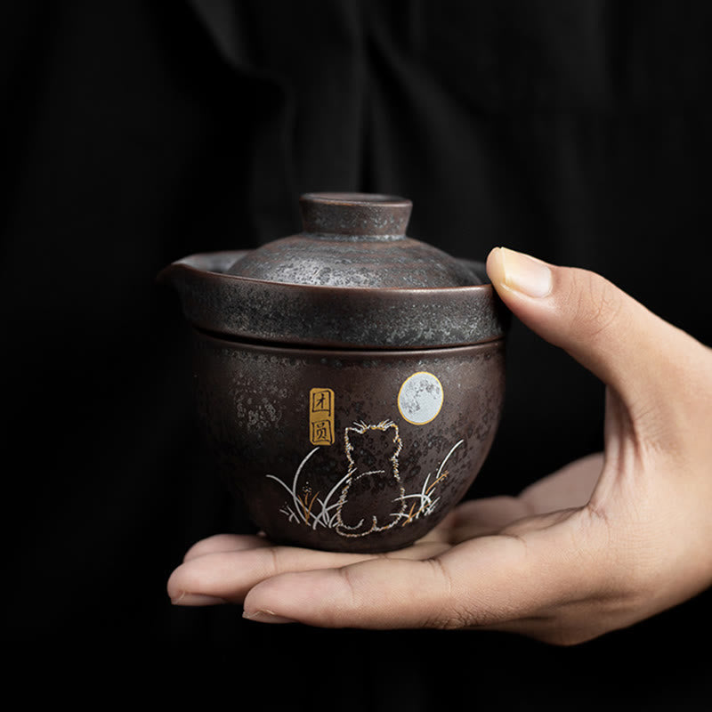 Buddha Stones, słodka filiżanka do herbaty z kotem Kung Fu  - Zestaw Reunite - image 0