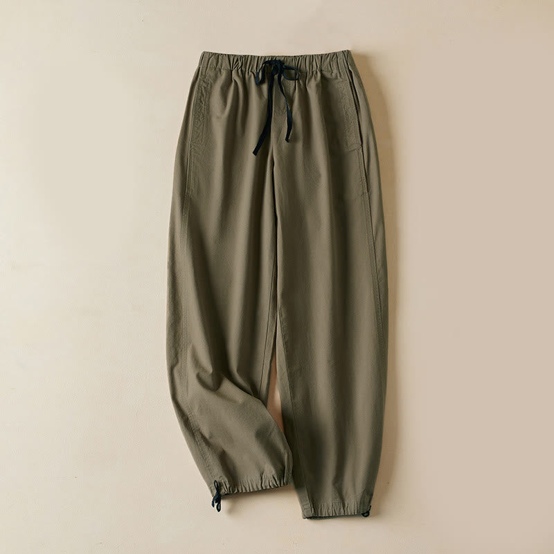 Spodnie damskie cargo z bawełny Buddha Stones Fall Drawstring o długości 7-8 z kieszeniami i sznurkiem - Dębnik - US12, UK/AU16, EU44 (3XL) - image 0