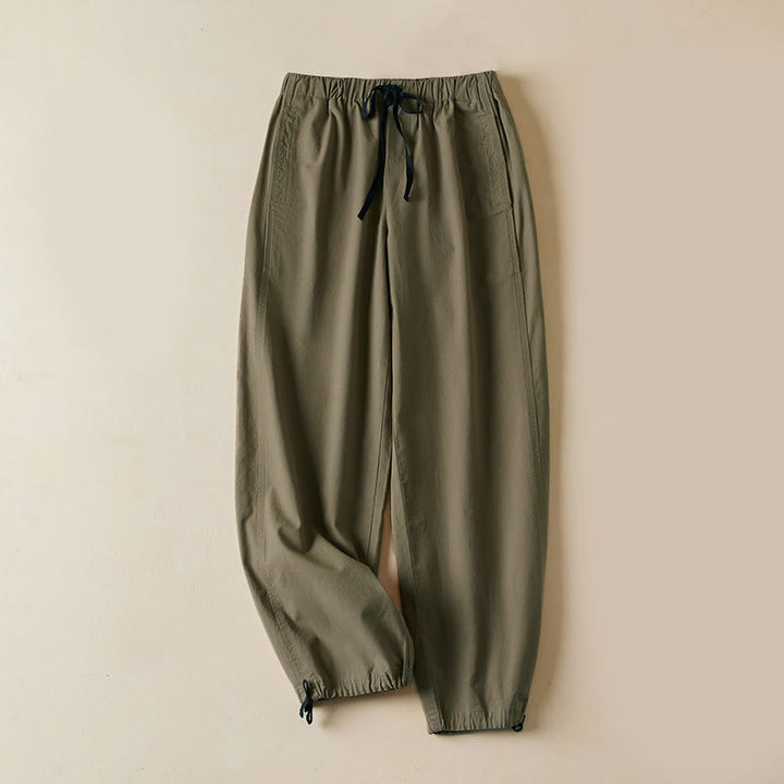 Spodnie damskie cargo z bawełny Buddha Stones Fall Drawstring o długości 7-8 z kieszeniami i sznurkiem - Dębnik - US12, UK/AU16, EU44 (3XL) - image 0