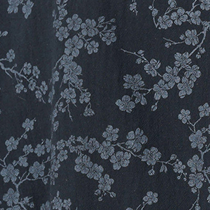 Koszula męska z krótkim rękawem z bawełny lnianej, z motywem kwiatów brzoskwini w kształcie Buddha Stones , zapinana na guziki w chińskiej żabie - image 8