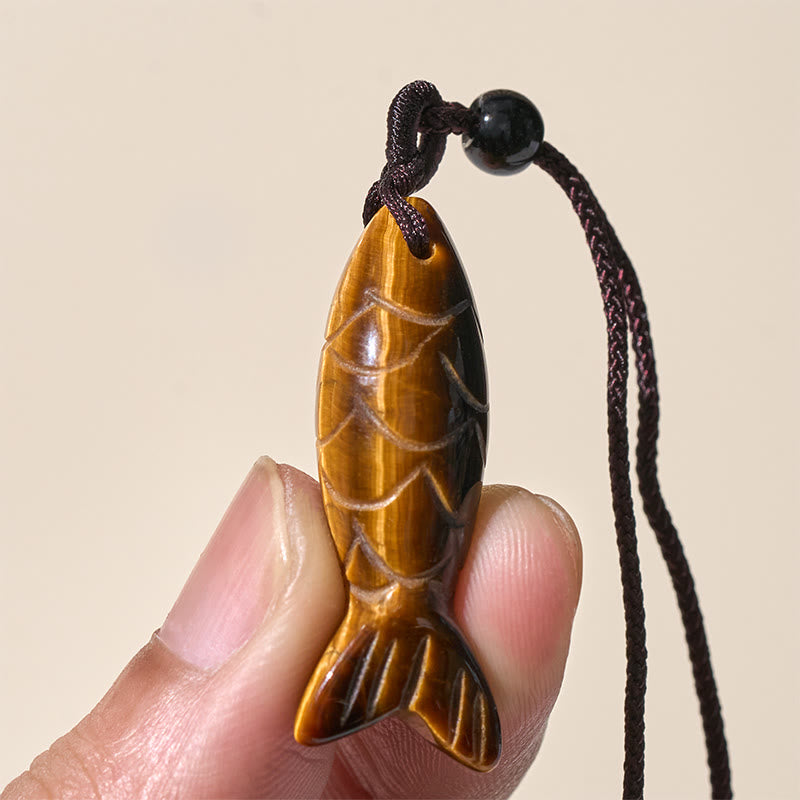 Rzeźba z Buddha Stones z rybą Koi w kolorze różowym, indyjskim agatem i ametystem, naszyjnik z wisiorkiem, symbolizujący ciepło i dobrobyt - image 30