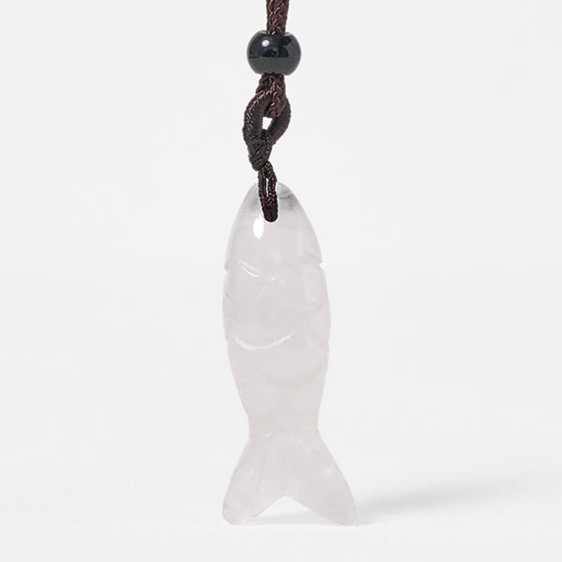 Rzeźba z Buddha Stones z rybą Koi w kolorze różowym, indyjskim agatem i ametystem, naszyjnik z wisiorkiem, symbolizujący ciepło i dobrobyt - image 49