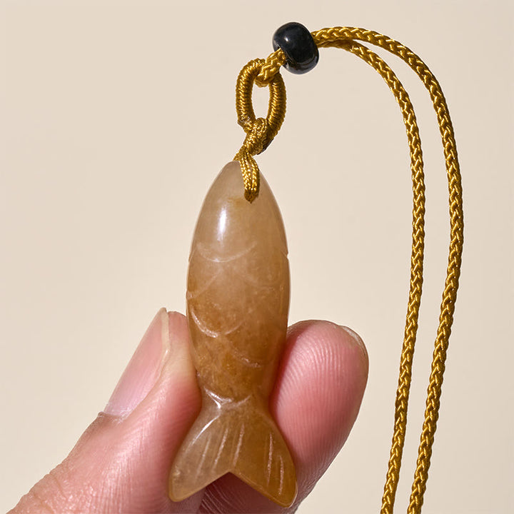 Rzeźba z Buddha Stones z rybą Koi w kolorze różowym, indyjskim agatem i ametystem, naszyjnik z wisiorkiem, symbolizujący ciepło i dobrobyt - image 19