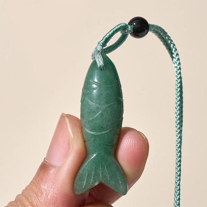 Rzeźba z Buddha Stones z rybą Koi w kolorze różowym, indyjskim agatem i ametystem, naszyjnik z wisiorkiem, symbolizujący ciepło i dobrobyt - image 45