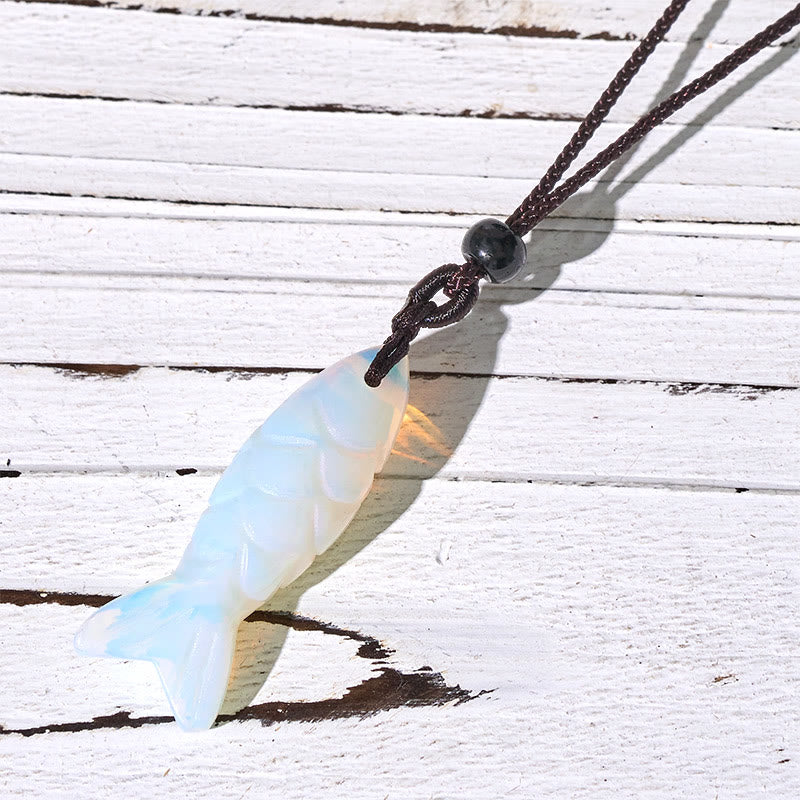 Rzeźba z Buddha Stones z rybą Koi w kolorze różowym, indyjskim agatem i ametystem, naszyjnik z wisiorkiem, symbolizujący ciepło i dobrobyt - Opal (rozmiar wisiorka: 15*40mm) - image 53