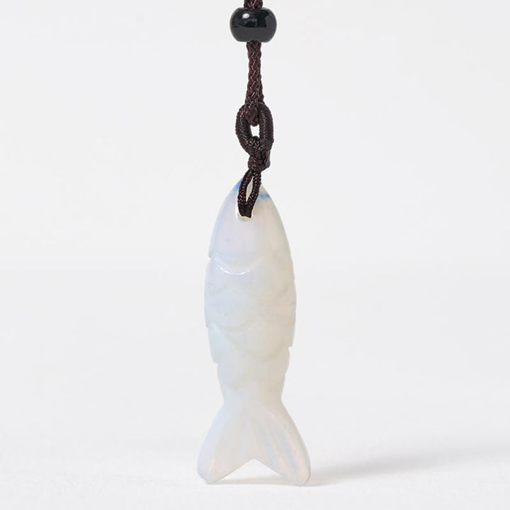 Rzeźba z Buddha Stones z rybą Koi w kolorze różowym, indyjskim agatem i ametystem, naszyjnik z wisiorkiem, symbolizujący ciepło i dobrobyt - image 54