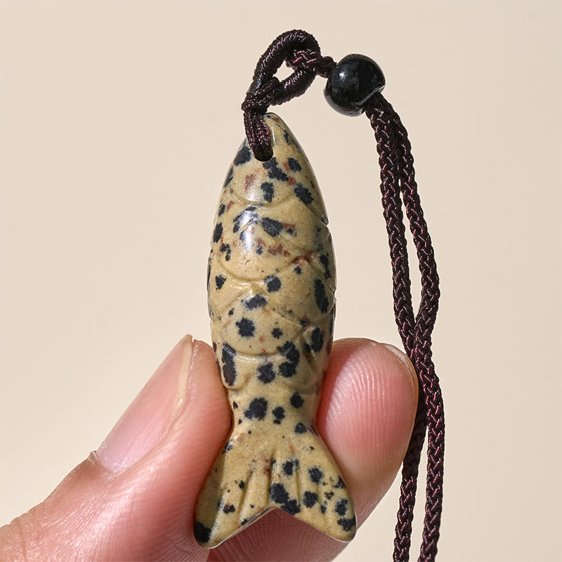 Rzeźba z Buddha Stones z rybą Koi w kolorze różowym, indyjskim agatem i ametystem, naszyjnik z wisiorkiem, symbolizujący ciepło i dobrobyt - image 35