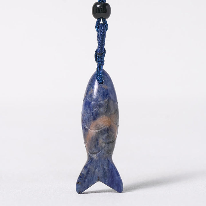 Rzeźba z Buddha Stones z rybą Koi w kolorze różowym, indyjskim agatem i ametystem, naszyjnik z wisiorkiem, symbolizujący ciepło i dobrobyt - image 39