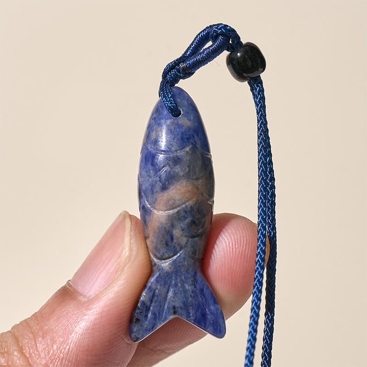 Rzeźba z Buddha Stones z rybą Koi w kolorze różowym, indyjskim agatem i ametystem, naszyjnik z wisiorkiem, symbolizujący ciepło i dobrobyt - image 40