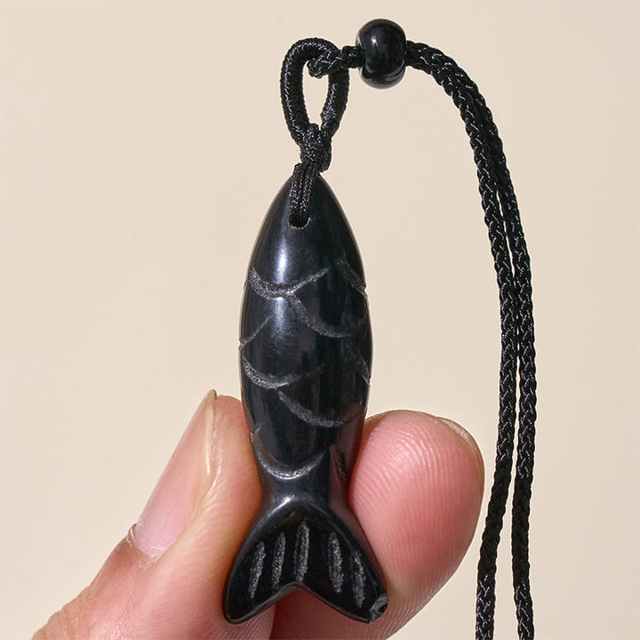 Rzeźba z Buddha Stones z rybą Koi w kolorze różowym, indyjskim agatem i ametystem, naszyjnik z wisiorkiem, symbolizujący ciepło i dobrobyt - image 65