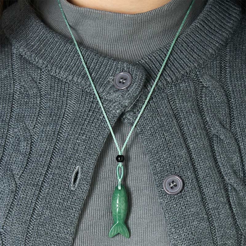 Rzeźba z Buddha Stones z rybą Koi w kolorze różowym, indyjskim agatem i ametystem, naszyjnik z wisiorkiem, symbolizujący ciepło i dobrobyt - image 46