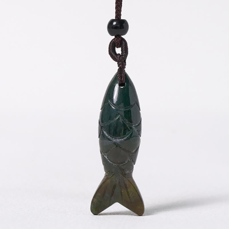 Rzeźba z Buddha Stones z rybą Koi w kolorze różowym, indyjskim agatem i ametystem, naszyjnik z wisiorkiem, symbolizujący ciepło i dobrobyt - image 8