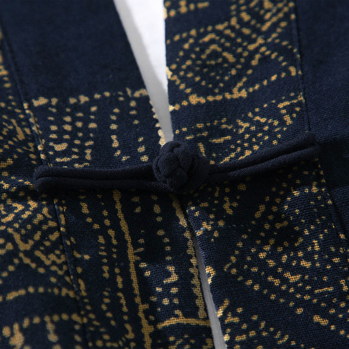 Buddha Stones, geometryczne, kwiatowe paski, motyle, atrament, kurtka męska, kimono bawełniane, z otwartym przodem i krótkim rękawem - image 5