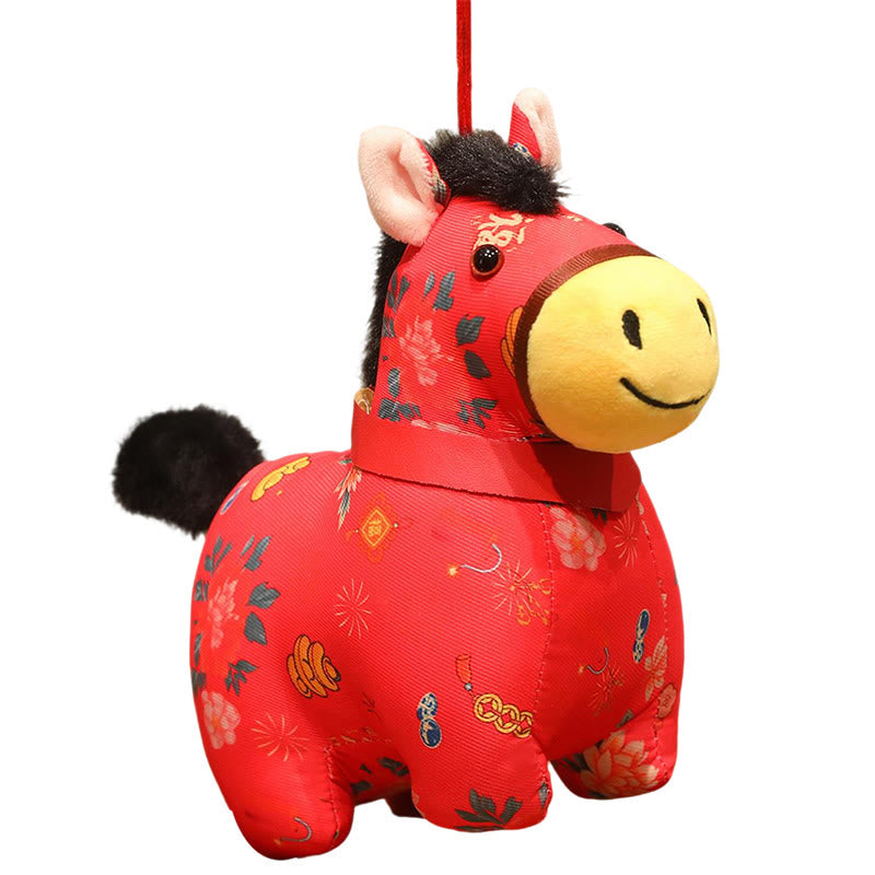 Buddha Stones Rok Konia Czerwony Sznurek Chiński Wiszący Dekoracja - image 4