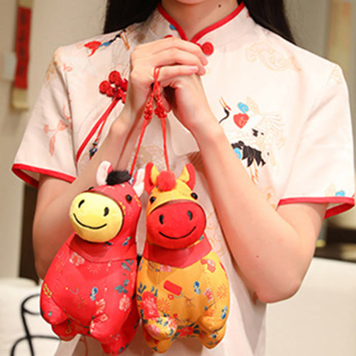 Buddha Stones Rok Konia Czerwony Sznurek Chiński Wiszący Dekoracja - image 16