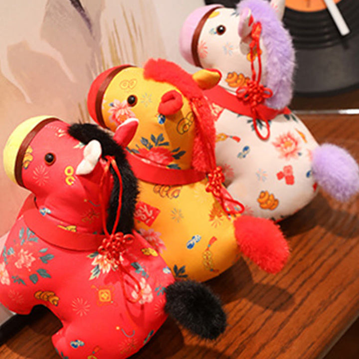 Buddha Stones Rok Konia Czerwony Sznurek Chiński Wiszący Dekoracja - image 18