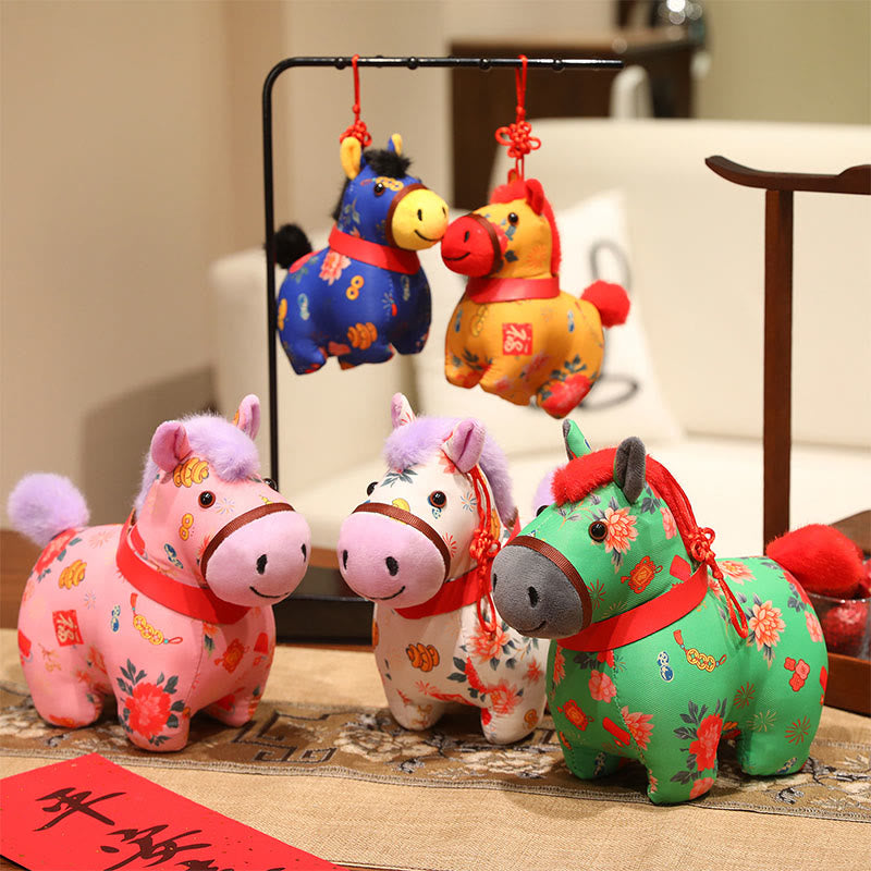 Buddha Stones Rok Konia Czerwony Sznurek Chiński Wiszący Dekoracja - image 21