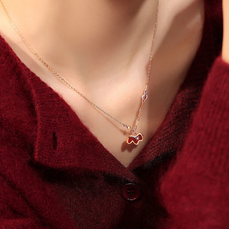 Naszyjnik z Buddha Stones z roku konia, z czerwonego agatu, ze srebra próby 925, dodający pewności siebie - image 4