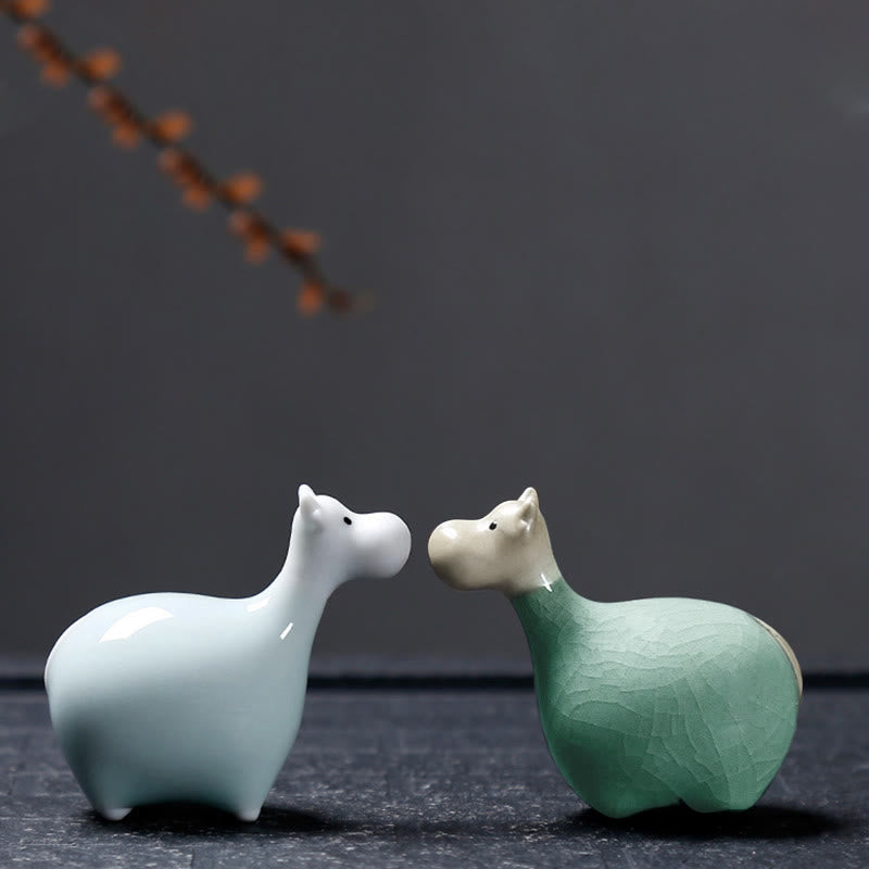 Buddha Stones Chiński Zodiak Ceramiczna Herbata Zwierzę Dom Dekoracja - image 35