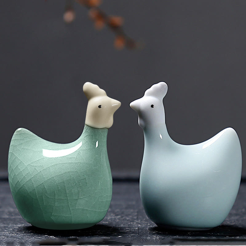 Buddha Stones Chiński Zodiak Ceramiczna Herbata Zwierzę Dom Dekoracja - image 42