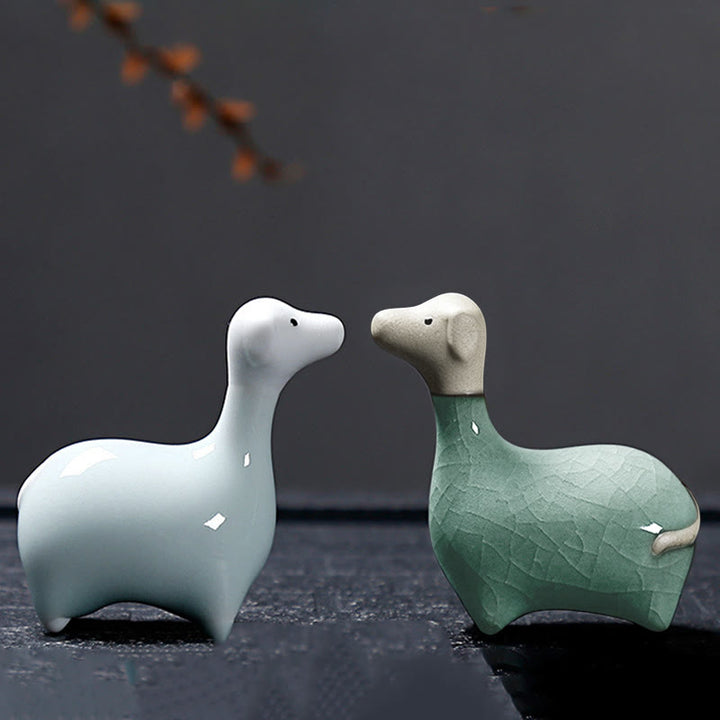 Buddha Stones Chiński Zodiak Ceramiczna Herbata Zwierzę Dom Dekoracja - image 43