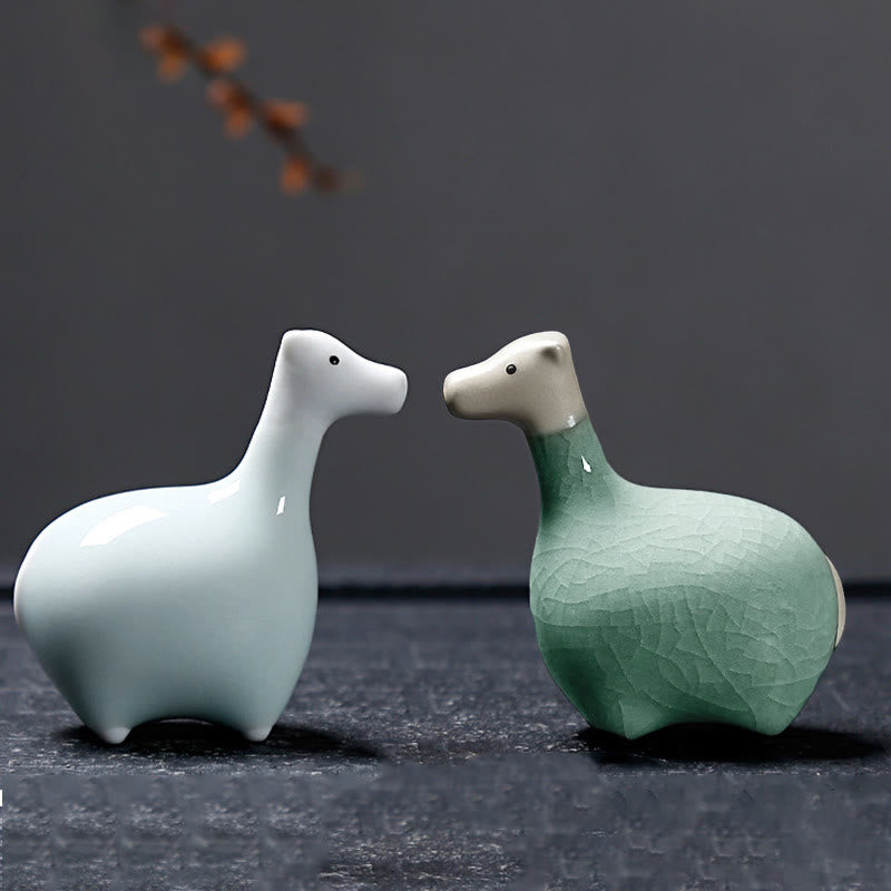 Buddha Stones Chiński Zodiak Ceramiczna Herbata Zwierzę Dom Dekoracja - image 39