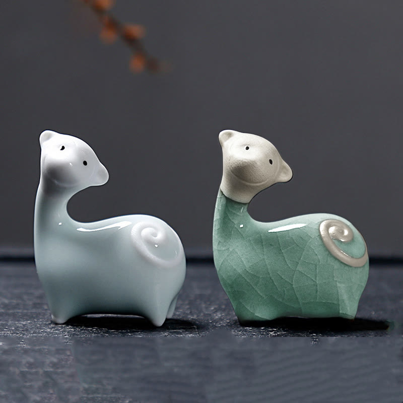 Buddha Stones Chiński Zodiak Ceramiczna Herbata Zwierzę Dom Dekoracja - image 41